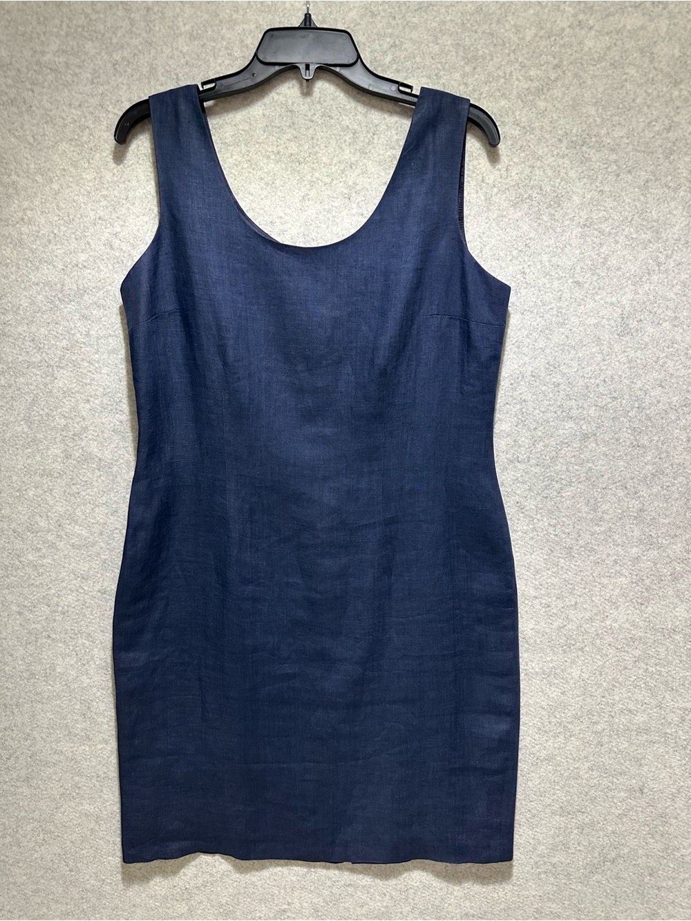 Women's Sake Linen Navy Sleeveless Shift Mini Dress